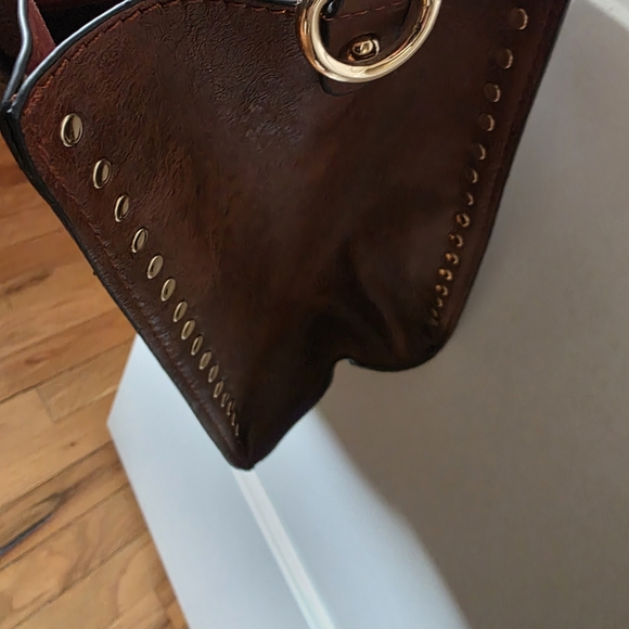 Dasein Elegant Brown Tote with Gold Studs - Picture 7 of 8
